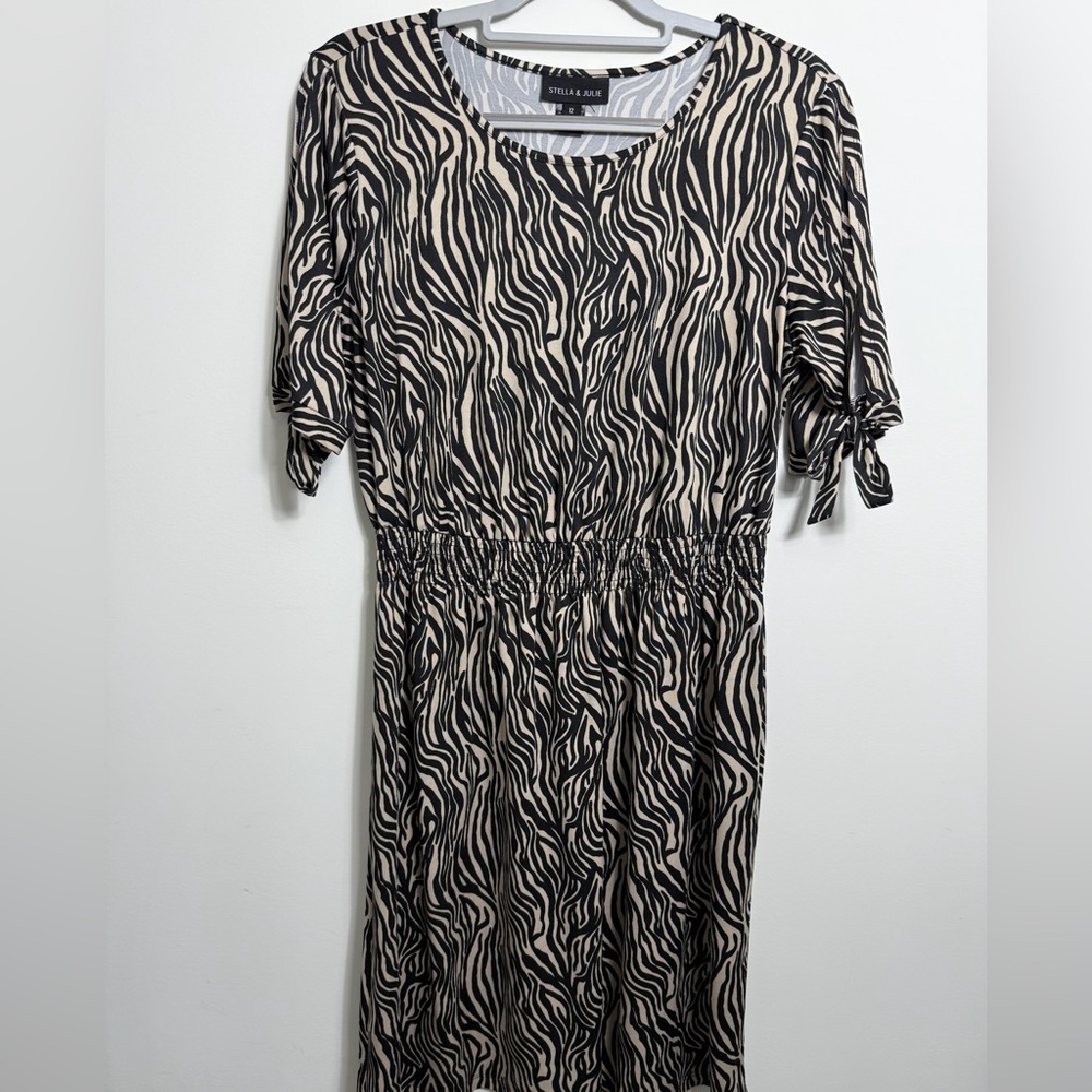 Zebra Print Long Sleeve Dress